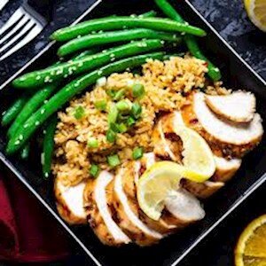 Chicken, Brown Rice, and Green Beans