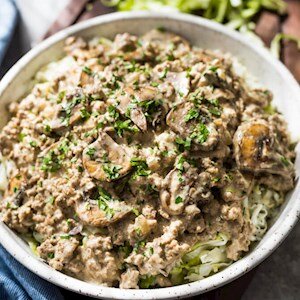 (Keto Entree) Keto Beef Stroganoff