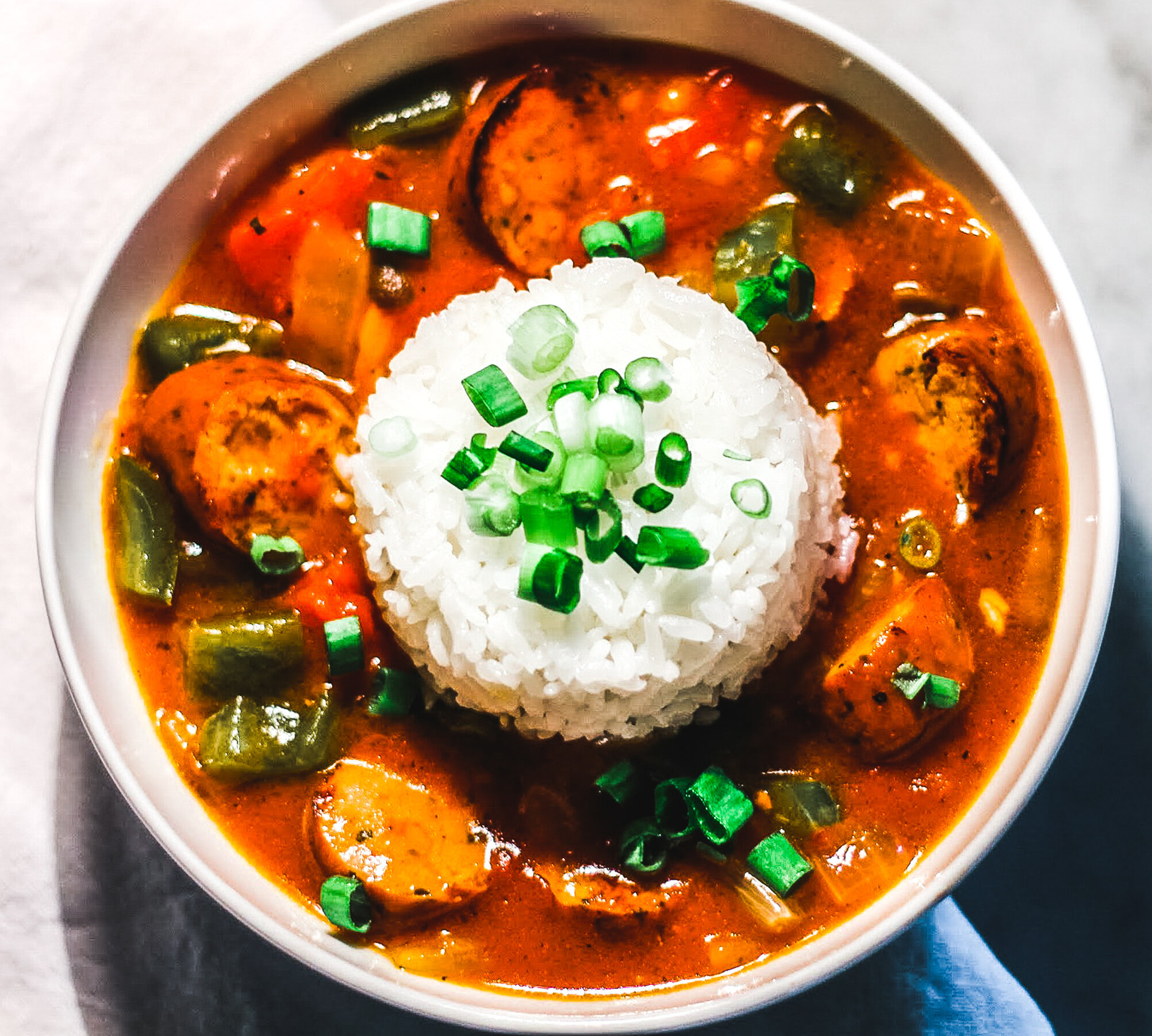 (E) Beef Sausage Etouffee